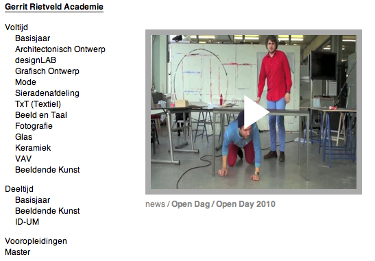 WEbsite Rietveld ACADEMIE